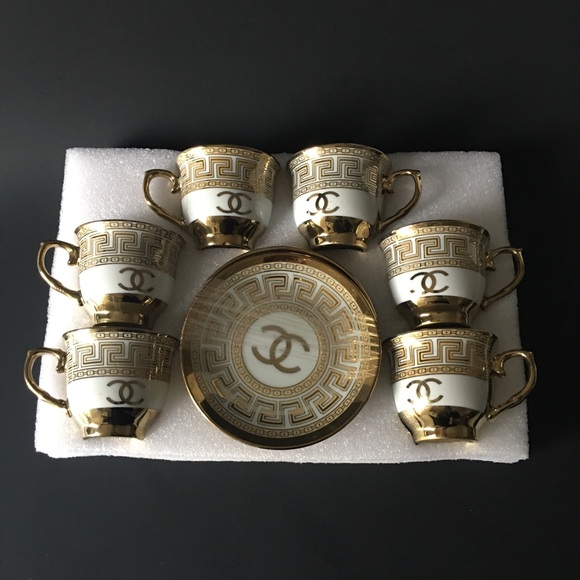 Other - Chanel Tea Cup And Saucer Set Gold Toned ☕️